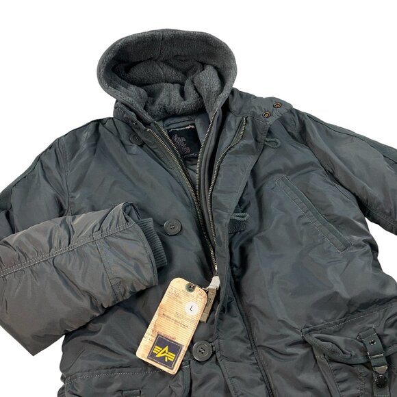 Alpha Industries Lady Cobbs Parka Womens Size L Insulated Jacket Gun Metal NWT - Picture 5 of 14